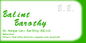 balint barothy business card
